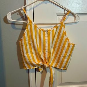SHEIN Girls Yellow And White Stripped Cami